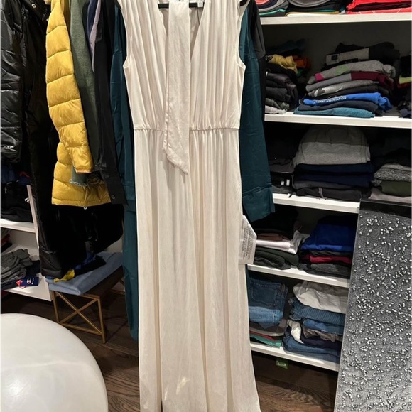 NWT Dress The Population Krista Front-Slit Satin Maxi Medium in Ivory - Picture 3 of 5